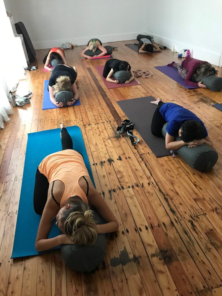 Single Women Practising Yoga
